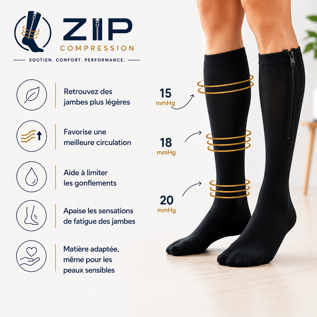 Bas de compression avec fermeture éclair ZIP COMPRESSION