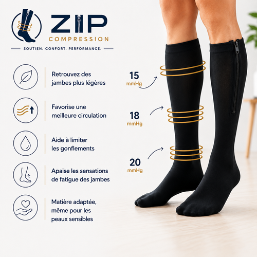 Bas de compression avec fermeture éclair ZIP COMPRESSION