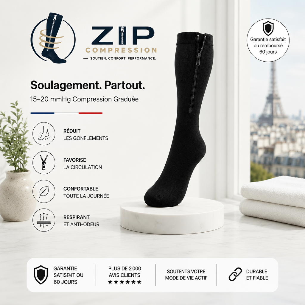 Bas de compression avec fermeture éclair ZIP COMPRESSION
