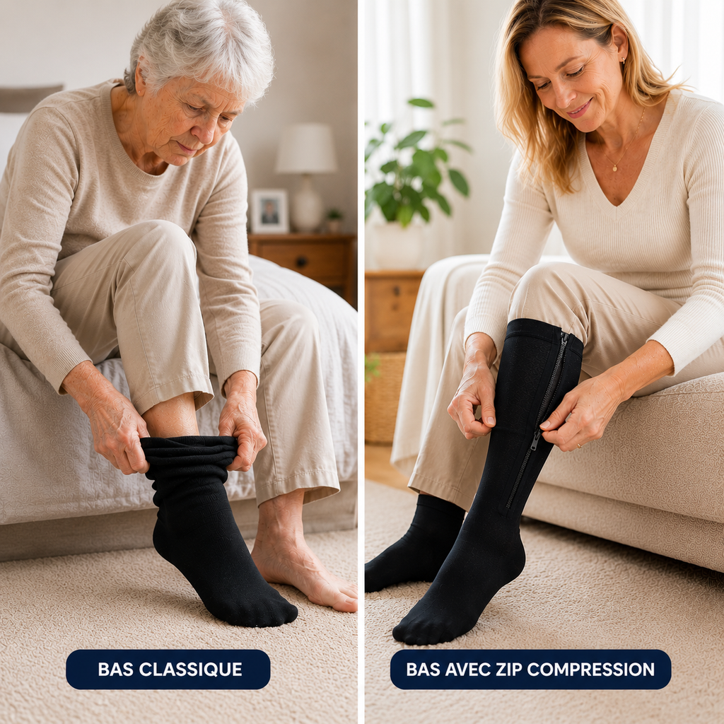 Bas de compression avec fermeture éclair ZIP COMPRESSION